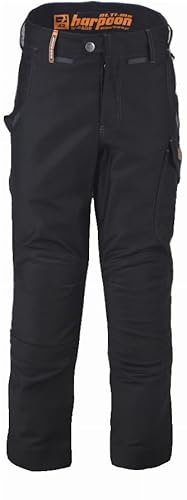 TSD CONFECTION SARL FRE00693 Pantalon Harpoon Alti Moleskine BOSSEUR-Noir-Taille 44-11280-005