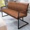 cagü: Sitzbank Philadelphia Braun Vintage mit Armlehnen Mikrofaser 160cm x 63cm x 88cm
