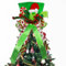 Lordaeron Weihnachtsbaumspitzenhut, großer grüner Samthut und verlängerte Schleife, Weihnachtsbaumschmuck, Tischschmuck für Urlaub, Heimdekoration
