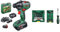 Bosch Akku-Bohrmaschine AdvancedDrill 18 (2 Akkus, 18 Volt System, im Handwerkerkoffer) + 25 + 15 + 1 Mini-X-Line Set plus Griff (für Metall, Holz, Stein, Zubehör Bohrmaschine)