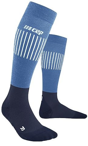 CEP - Leichte Merino Skisocken Damen mit Kompression | hellblau/blau | Gr. IV | L | Ultralight Socks Skiing mit Polsterung, Skisocken Merinowolle für kraftvolle Beine