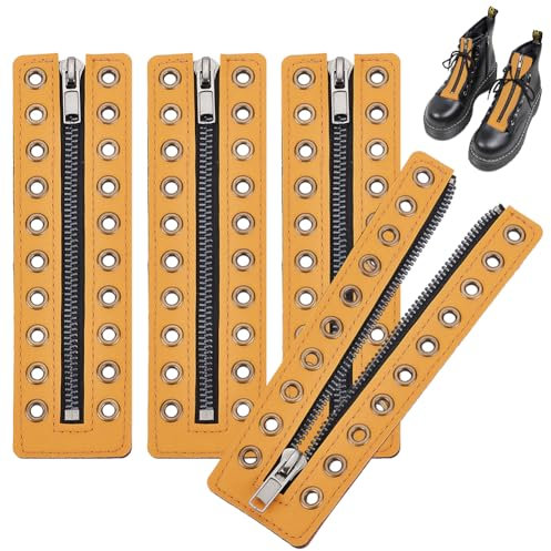 PH PandaHall 2 Paar Schnürstiefel Reißverschlusseinsätze Aus Leder Ösen Reißverschluss Schnürsenkel Löcher Schnürsenkel Ohne Schnürsenkel Für Erwachsene Herren Und Damen Ohne Schnürsenkel Kamel