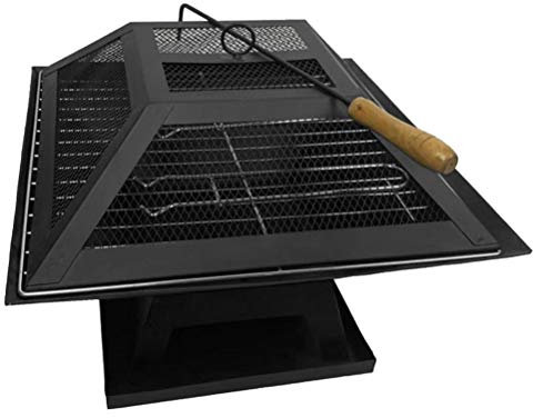 RajoNN Tragbare Feuerschale für den Außenbereich, Feuerstelle aus Edelstahl, langlebige Grill-Kohleschale, Hof-Kohleschale für Camping, Lagerfeuer, Pitc