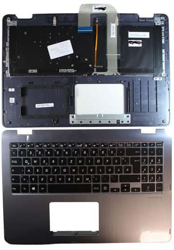 Power4Laptops Tedesco con Il Caso Nera Esterno Nera Tastiera Sostitutiva per Portatili Compatibile con ASUS Transformer Book Flip TP510UA-E8082T