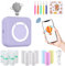 ZAKVOP mini drucker für Smartphone, mini Tragbare Fotodrucker, mini Pocket Printer, Bluetooth thermodrucker für iOS und Android, Aufkleber drucker für Journal, Notizen, Liste, Memo - Lila