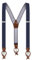 Anshili Herren Hosenträger mit 3 Clips 6 Knopfloch Y-Form - 3.5 cm Breit (Blau)