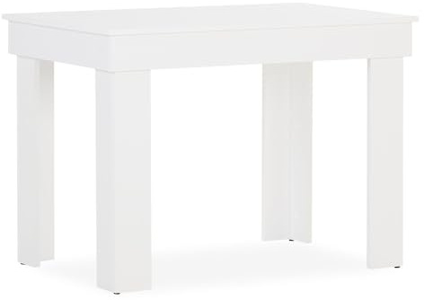 Homestyle4u 2648, praktischer Esstisch Küchentisch Weiß Holz 90 x 60 cm Esszimmertisch massiv Wohnzimmertisch 2 Personen