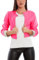 Toocool Giacca donna corta ecopelle bolero senza chiusura giacchetto sexy JL-7860 [L,Rosa fluo]