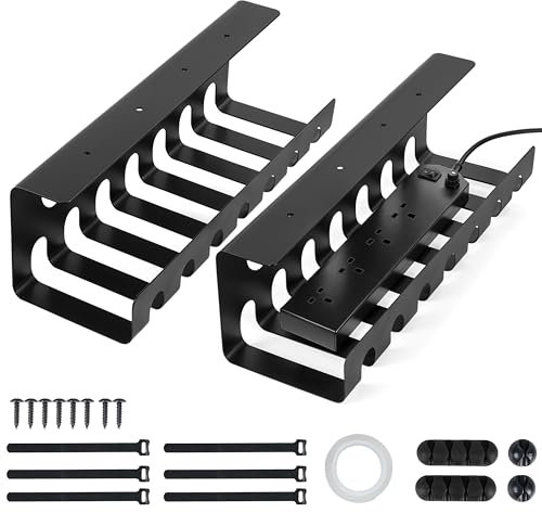 Winter Shore Kabelkanal Schreibtisch (2er-Pack) - Kabelhalter Schreibtisch & Stehpult für Arbeitsplatz - Kabelmanagement Schreibtisch - Kabelwanne Schreibtisch - Kabelkanal Tisch für Leitungen