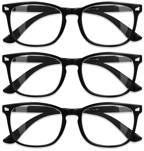 CCVOO Lesebrille für damen und herren mit blaulichtfilter - Augenoptik Brille Lesehilfe für Damen Herren (3.5, +Schwarz)