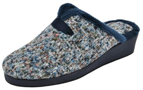 GARZON - Zapatilla de hogar, para Mujer, Slippers, Pantuflas, Invierno, Suela Antideslizante. Modelo 1725.566 Indigo Marino Talla: 36