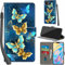 Handyhülle für iPhone 12/12 Pro Hülle PU Leder Schutzhülle Klappbar mit Kartenfach Ständer Handytasche mit Kameraschutz Flip Case Klapphülle für iPhone 12/12 Pro, Vier Schmetterlinge