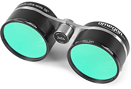 Omegon Fernglas 2x54 für Sternfeldbeobachtung + 2 Pro UHC Filter M56