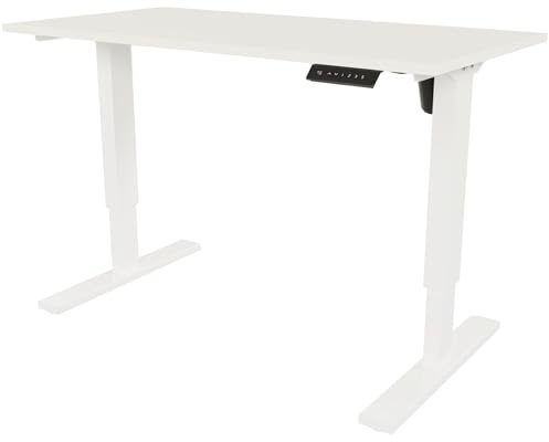 bümö Bisley E-StarterTech elektrisch höhenverstellbarer Schreibtisch 160x80 cm in weiß - Elektrischer Tisch höhenverstellbar mit Memory-Funktion