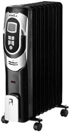Radiador de aceite 2000W, 9 elementos, termostato regulable, temporizador, ruedas, luz indicadora, 62x41,5x24cm, ideal para calefacción eficiente.
