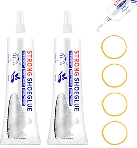Scarpe Colla per Forte, 120ml Colla per Scarpe, Colla per Riparazione Istantanea, Trasparente Supercolla, Adesivo per Scarpe Sportive, Scarpe in Pelle e Stivali (60ml*2)
