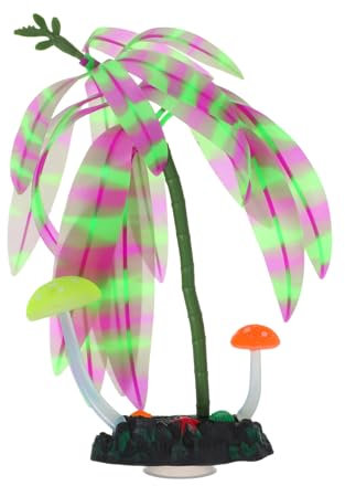 Yardwe Glowing Aquarium Decor Fake Aquarium Plants Silicone Fish Tank Decor Realistic Aquatic Plant Decoration