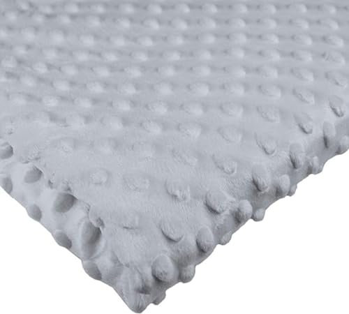 Polyester Meterware Stoff 50x160 cm - Minky Plüschstoff - Flauschiger Fleece für Kinderstoffe (Grau)