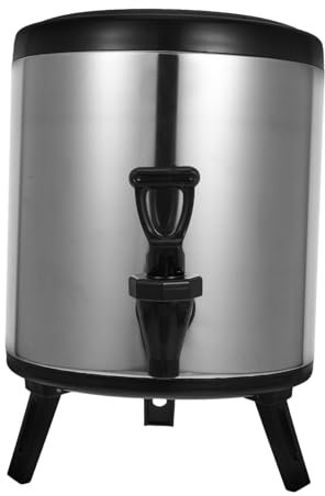 MAGICLULU Getränkespender Edelstahl 6L Isoliert Doppelwandig für Heiß und Kaltgetränke Kommerzieller Speisenwärmer Wasserkocher Thermoskanne Kaffeemaschine für Catering und Veranstaltungen Silber