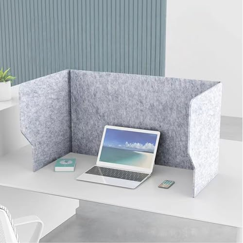 Wayxmax Filz Faltbare Schreibtisch-Trennwand,Sichtschutz Schreibtischpanel,Akustische Trennwände Grau,Table Divider Schalldämpfung (60CM)
