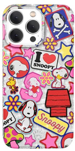 VELVET CAVIAR x Snoopy Phone Case for iPhone 15 Pro Max - Compatible with MagSafe - 10ft Drop Tested - Snoopy Patchwork Glitter