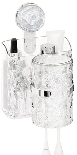 Ailelan Wall Mounted Toothbrush Holder, Suction Cup Toothbrush Holder for Bathroom Wall, White
