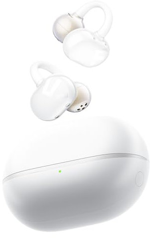 SoundPEATS POP Clip Open Ear Earbuds, Bluetooth 5.4 Clip-On Headphones, Lightweight Comfort, AI Call Noise Cancellation with Dual Mics, IPX5 Waterproof Wireless Earbuds, 30H Playtime White