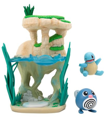 Pokémon PKW3206 - Select Environment Seelandschaft - 15 cm großes Multi-Level-Set mit Zwei 5 cm großen Battle Figuren
