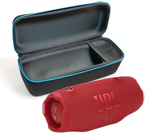 JBL Charge 6 Bluetooth Speaker & divvi! Premium Hard Case Bundle - Red