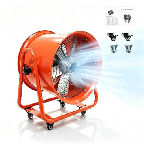 Ventilatore industriale 280 Pa, 15000 m³/h, 2800 rpm, con 6 pale, angolo regolabile, design valvola monouso, ventilatore industriale a basso rumore con motore in rame, griglia di protezione dei freni