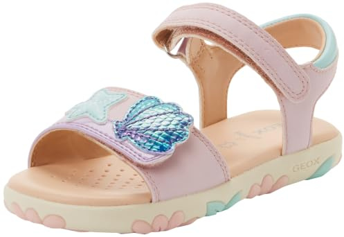 Geox J Haiti Girl Sandal, Pink/Lilac, 29 EU