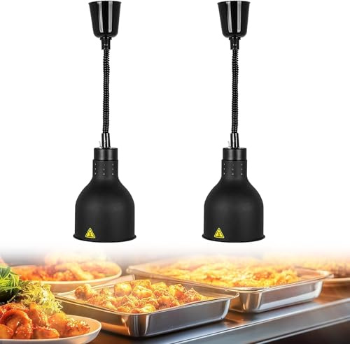 YAOYAOO Wärmelampe Küche Gastro, Höhenverstellbar Speisenwärmer Lampe