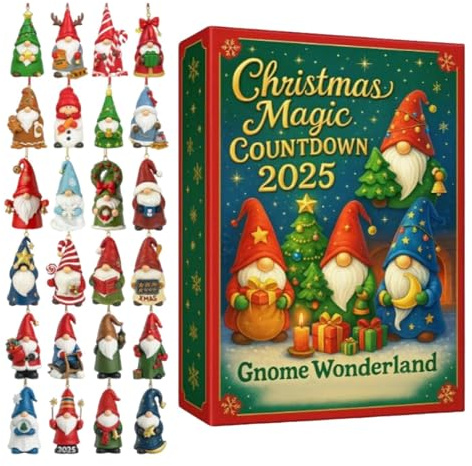 Masoog Gnome Wonderland Advent Calendars 2025, Weihnachtskalender Anhänger Gnome 24 Tage, Weihnachten Zwergen Figuren Countdown Kalender Weihnachtskalender Für Sammler, Kinder