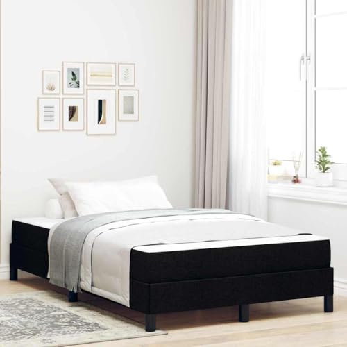YuuSsea Boxspringbett mit Matratze, Schwarz 120 x 190 cm, Stoffbezug, Holzwerkstoffrahmen, Schlafzimmer Möbel, Langlebig, für 2 Personen