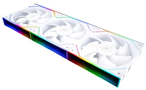 Thermalright TR TL-M12Q X3 Ventilador de CPU - Empalme en bloque - Blanco, Enfriamiento de la Carcasa Empalme Inalámbrico Ventilador PC de 120 mm Paquete de 3 Paquetes ARGB Infinity Mirror - Efectos
