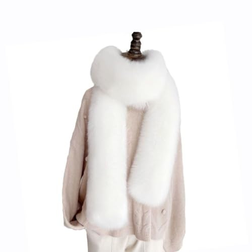 WTRYT Winter Schal 1 Stück Kunstfell Pelzschal Fellkragen Lang Fellschal Faux Pelzstola Halswärmer Wrap Fake Fur Pelzkragen Plüsch Kragenschal Fuchspelz Kragen für Damen Hochzeit Wärm Zubehör