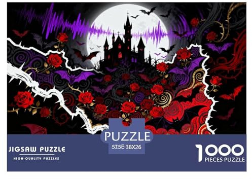 Dracula Schloss und Rose Hölzerne Puzzles Wasserfest 1000-teiliges Puzzle Geschenke Für Erwachsene Unmöglich Lernspiele