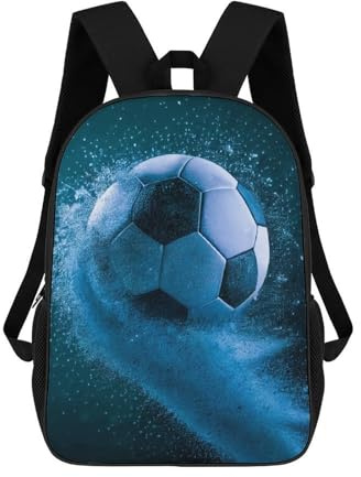 sinyumoney Soccer Ball Splash Effect Rucksack Schule Arbeit Laptop Rucksack Rucksack Tasche Für Männer/Frauen 17inch