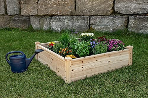 empasa Hochbeet System 'Classic' Pflanzkübel Frühbeet Kräuterbeet aus Holz, 102 x 102 x 30 cm