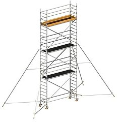 Layher Uni Standard Alu-Fahrgerüst P2 1401146 - mit Gerüststützen 5 m - Arbeitshöhe 8,20 m