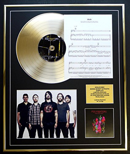 EC FOO Fighters/CD Gold DISC UND Photo UND Song Sheet Display/Limitierte Auflage/COA/Album Wasting Light/Song Sheet Walk