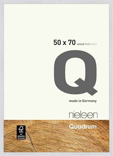 nielsen Quadrum Wooden Picture Frame - White Veneer 50x70cm - with Float Glass and Easy Push-Turn Clips - for Photos and Art