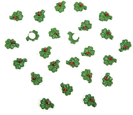Logbuch-Verlag 24 mini Kleeblätter kleine Glücksbringer Glücksklee Tischdeko Feste Hochzeit Silvester 1,5 cm