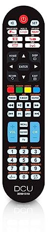 DCU TECNOLOGIC | Mando a Distancia Universal | Control Remoto TV LCD/LED | Botón para Netflix y Youtube | Negro