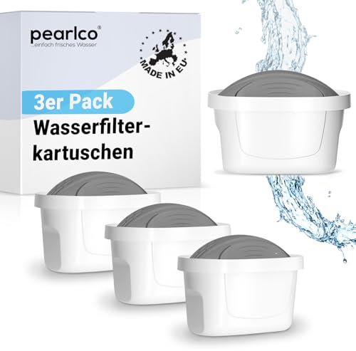 PearlCo Protect+ unimax - per Acqua Dura - Confezione 3 filtri per Aqua (Compatibile Brita® Maxtra®)