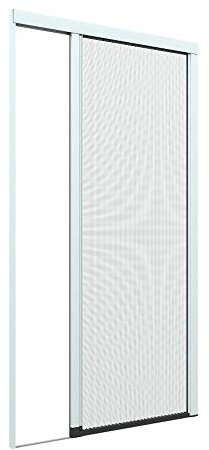 Zanzanet Zanzariera laterale orizzontale su misura frizionata New Euro cassonetto 38mm binario 4mm porta finestra giardino balcone personalizzabile 14 colori 2 reti Made in Italy Bianco