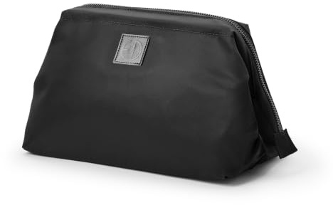 Elodie Details Zip&Go aus Baumwolle mit Breite Öffnung - Große Wickeltasche für Babyutensilien, Stilltäschchen, Kosmetiktasche, Waschtasche, Kulturbeutel, Tragbare Reisetasche - Schwarz