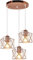 PETITES ECREVISSES Suspension Luminaire Industrielle 3 Lampes Vintage E27 Lustre Abat-jour en Métal Design pour Salon Chambre Cuisine (Or rose - avec une base)