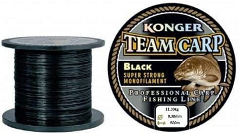 Konger Angelschnur Karpfenschnur Team CARP Black 1000m Monofile Feeder Karpfen (0,40mm)