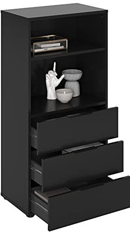 DEINE TANTE EMMA 557-006 Dark 6 Schwarz Kommode Sideboard Highboard Schubkästen ca. 50 x 101 x 32 cm